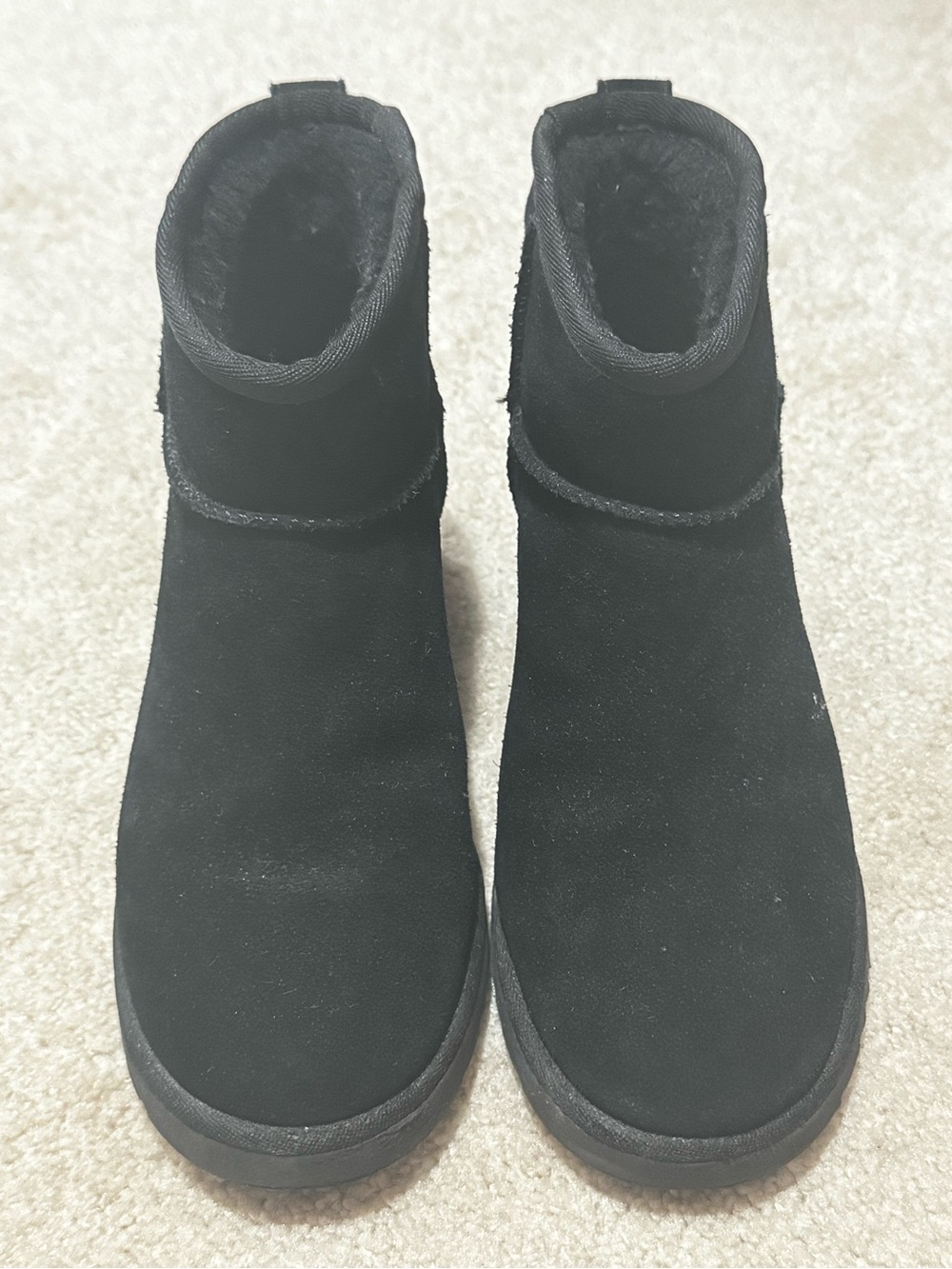 UGG Women's Black Short Suede Boot Slippers
